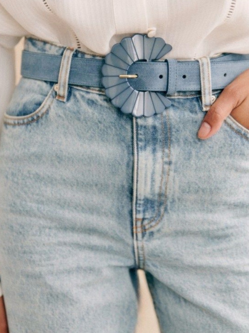 Sézane Sandy Belt Denim Blue Size 80